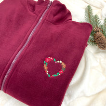 Load image into Gallery viewer, Full Zip Fleece - A Winters Wreath