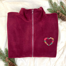 Load image into Gallery viewer, Full Zip Fleece - A Winters Wreath