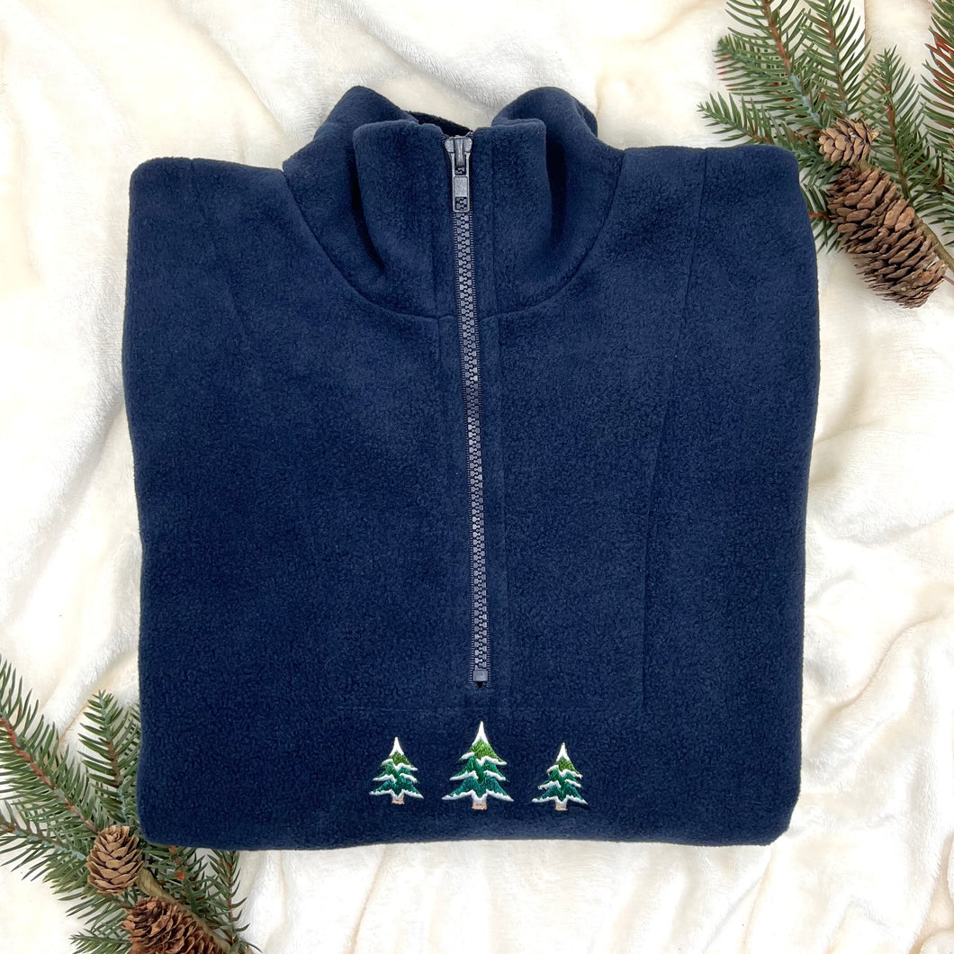 Quarter Zip Fleece - Pine Trees