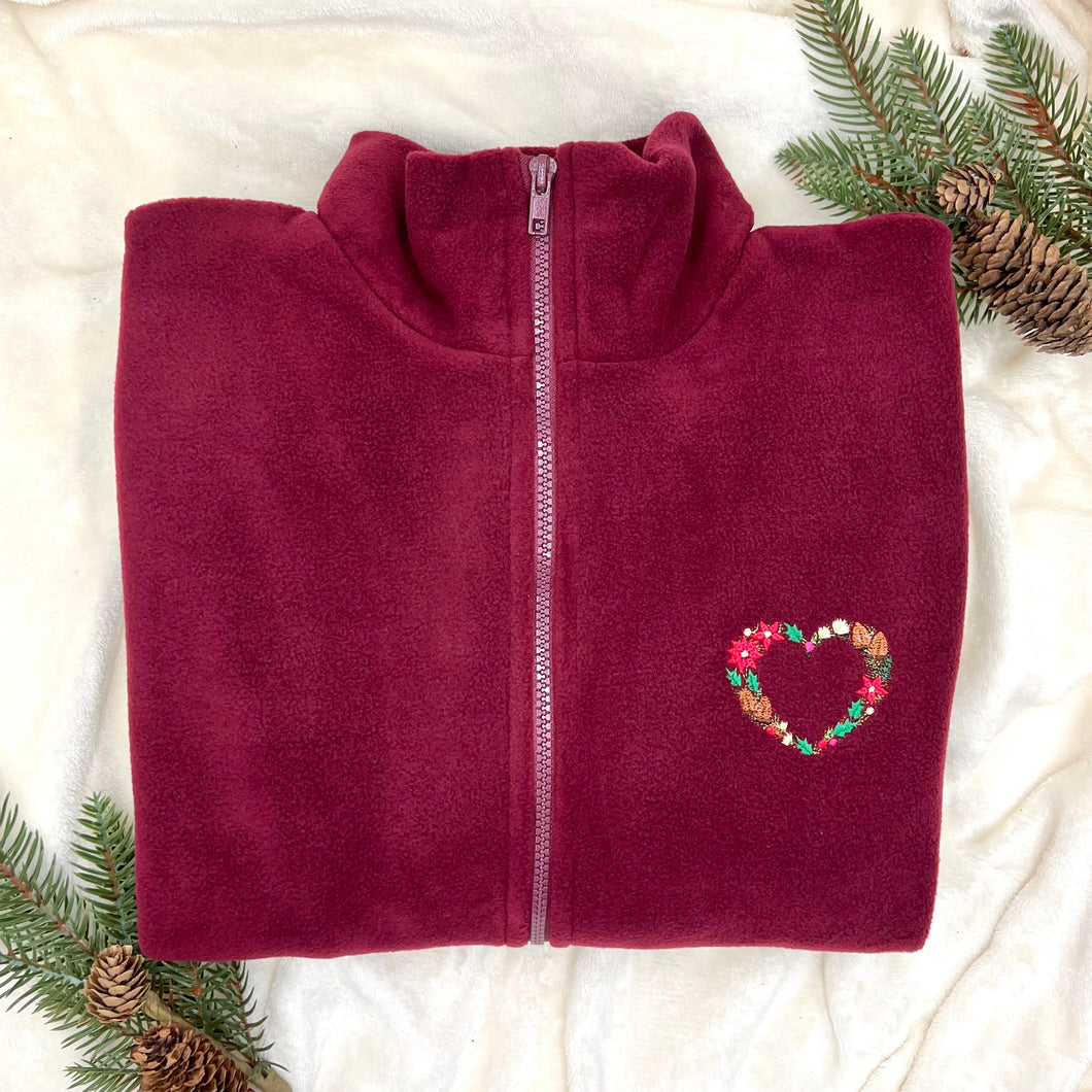 Full Zip Fleece - A Winters Wreath