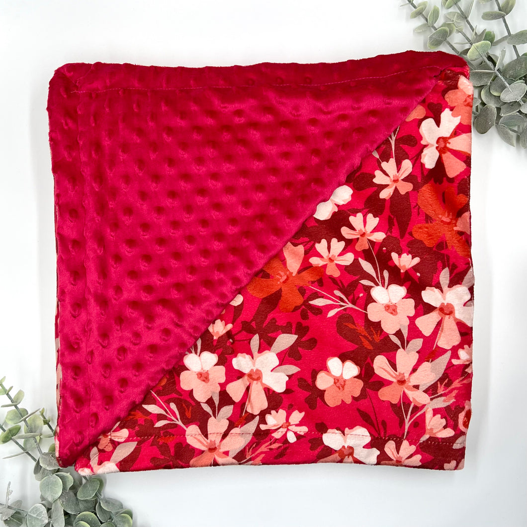 Burgundy Blooms Blanket