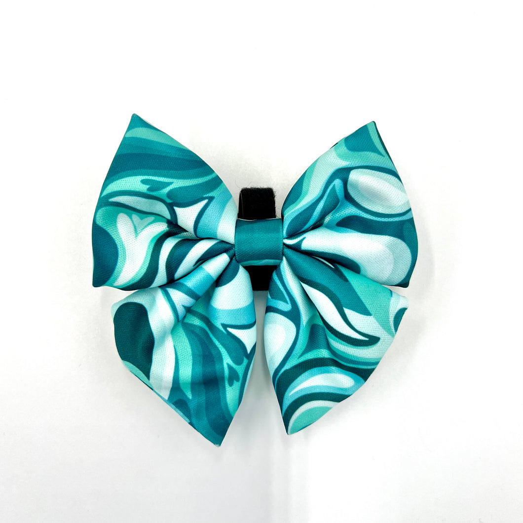 Seafoam Swirl Sailor Bow