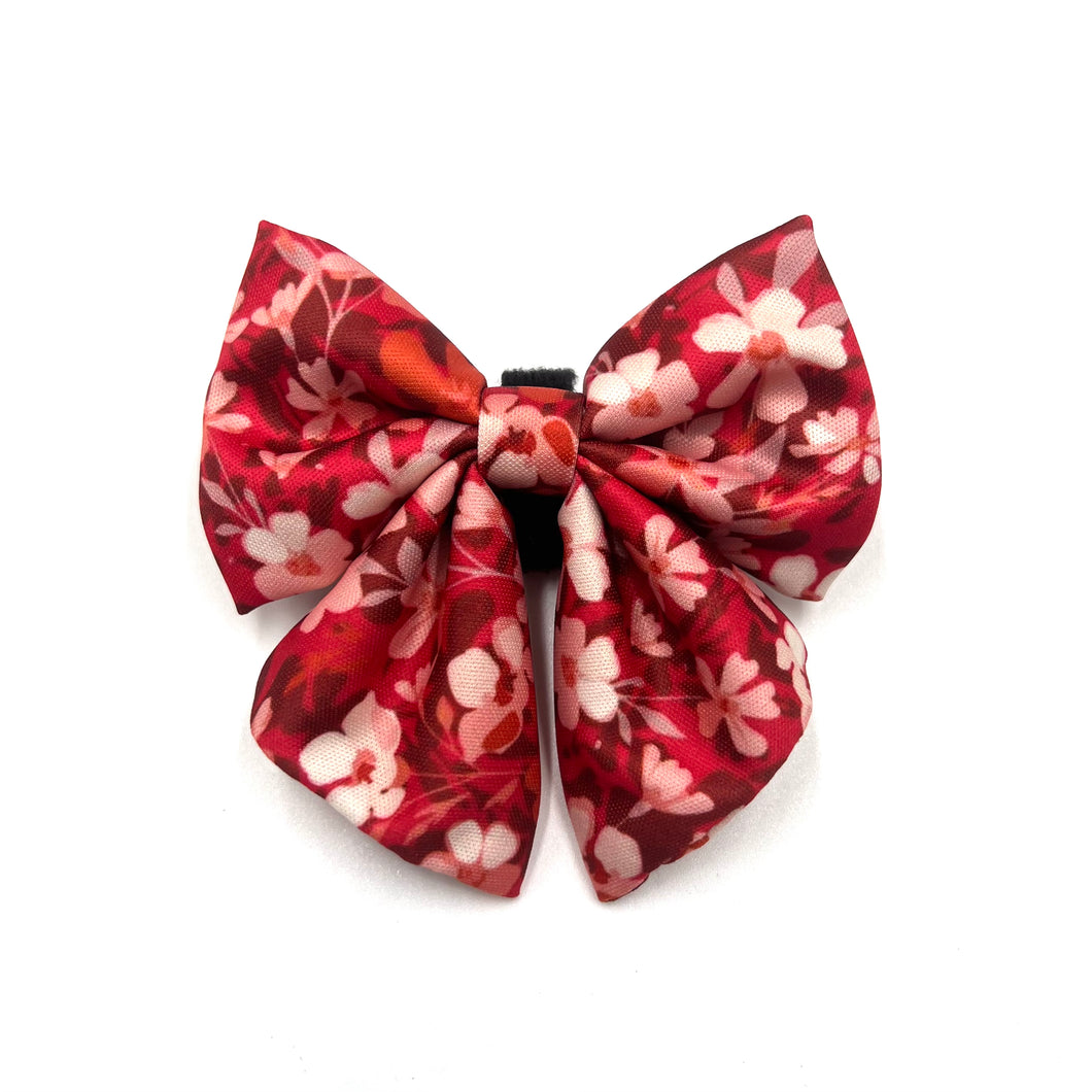 Burgundy Blooms Sailor Bow